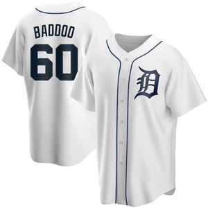 Men's Detroit Tigers Akil Baddoo Replica White Home Jersey