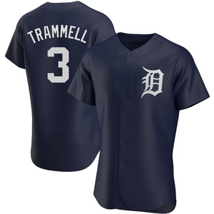 Men's Detroit Tigers Alan Trammell Authentic Navy Alternate Jersey