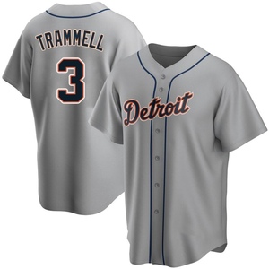 Men's Detroit Tigers Alan Trammell Replica Gray Road Jersey