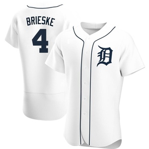 Beau Brieske Men's Nike White Detroit Tigers Home Replica Custom Jersey Size: Extra Large