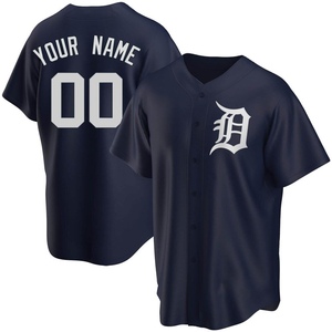 Men's Detroit Tigers Custom Replica Navy Alternate Jersey