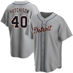 Men's Detroit Tigers Drew Hutchison Replica Gray Road Jersey