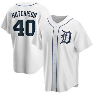 Men's Detroit Tigers Drew Hutchison Replica White Home Jersey