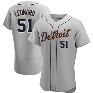 Men's Detroit Tigers Eddys Leonard Authentic Gray Road Jersey