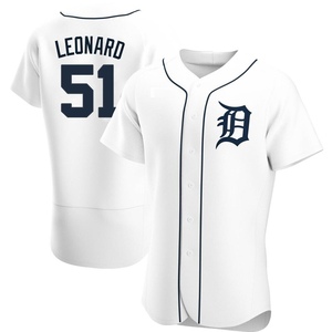 Men's Detroit Tigers Eddys Leonard Authentic White Home Jersey