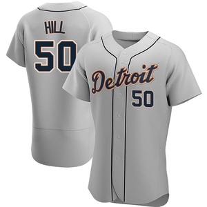 Men's Detroit Tigers Garrett Hill Authentic Gray Road Jersey