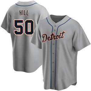 Men's Detroit Tigers Garrett Hill Replica Gray Road Jersey