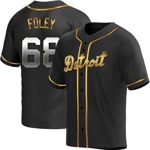 Men's Detroit Tigers Jason Foley Replica Black Golden Alternate Jersey