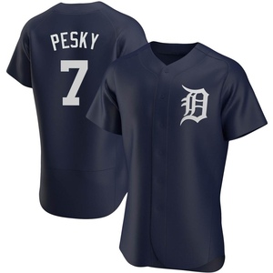 Men's Detroit Tigers Johnny Pesky Authentic Navy Alternate Jersey