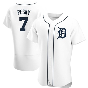 Men's Detroit Tigers Johnny Pesky Authentic White Home Jersey