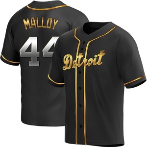 Men's Detroit Tigers Justyn-Henry Malloy Replica Black Golden Alternate Jersey