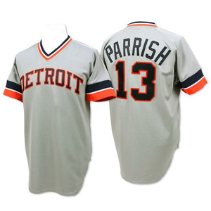 Men's Detroit Tigers Lance Parrish Authentic Grey Throwback Jersey