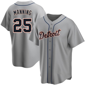 Men's Detroit Tigers Matt Manning Replica Gray Road Jersey