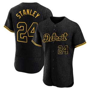 Men's Detroit Tigers Mickey Stanley Authentic Black Snake Skin City Jersey