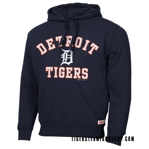 Men's Detroit Tigers Navy Blue Stitches Fastball Fleece Pullover Hoodie