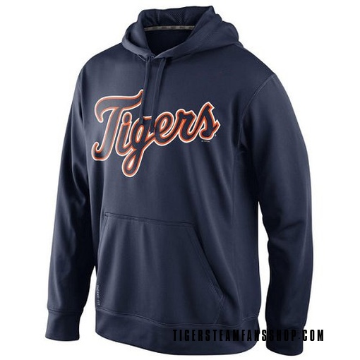 Men's Detroit Tigers Navy KO Wordmark Perfomance Hoodie