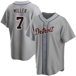 Men's Detroit Tigers Shelby Miller Replica Gray Road Jersey