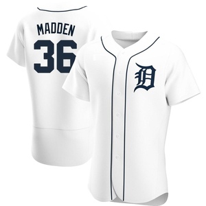 Men's Detroit Tigers Ty Madden Authentic White Home Jersey