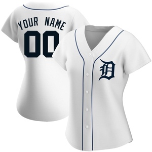 Women's Detroit Tigers Custom Authentic White Home Jersey