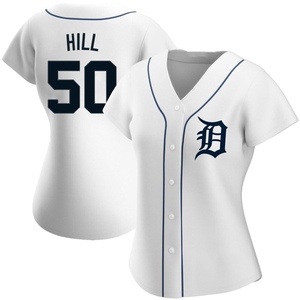 Women's Detroit Tigers Garrett Hill Replica White Home Jersey