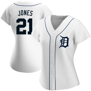 Women's Detroit Tigers Jacoby Jones Replica White JaCoby Jones Home Jersey