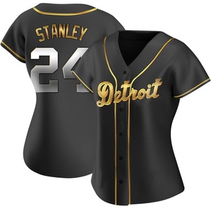 Women's Detroit Tigers Mickey Stanley Replica Black Golden Alternate Jersey