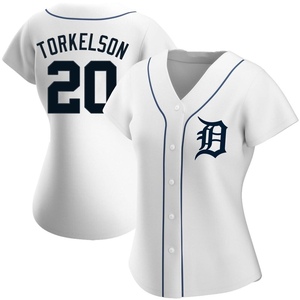 Spencer Torkelson #20 Detroit Tigers Road Wordmark T-Shirt by Vintage Detroit Collection