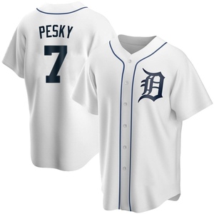 Youth Detroit Tigers Johnny Pesky Replica White Home Jersey