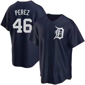 Youth Detroit Tigers Wenceel Perez Replica Navy Alternate Jersey